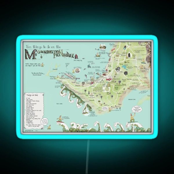 The New Mornington Peninsula Map RGB Neon Sign