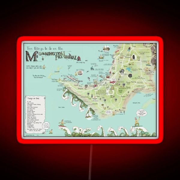 The New Mornington Peninsula Map RGB Neon Sign
