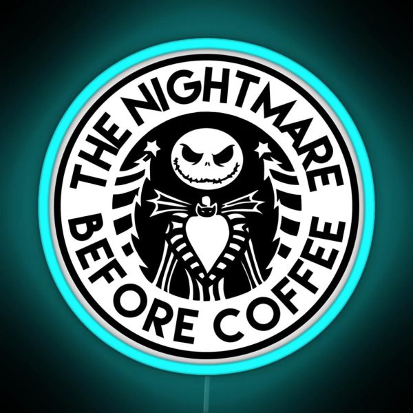 The Nightmare Before Coffee RGB Neon Sign