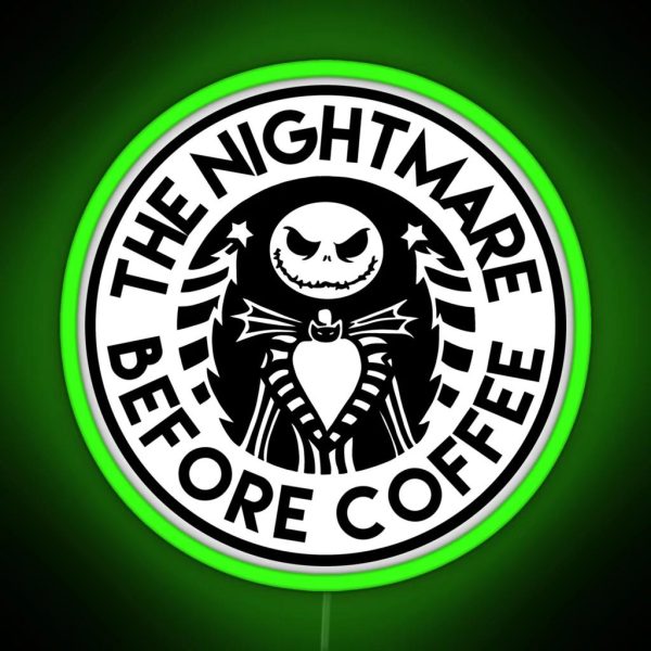 The Nightmare Before Coffee RGB Neon Sign