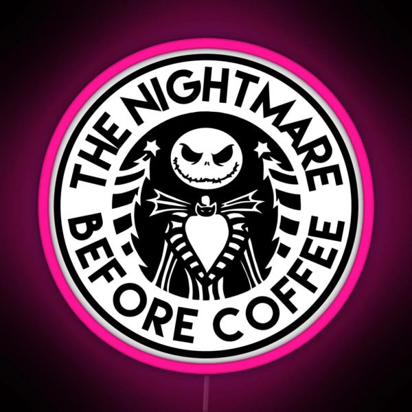 The Nightmare Before Coffee RGB Neon Sign