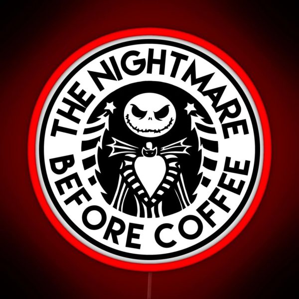 The Nightmare Before Coffee RGB Neon Sign