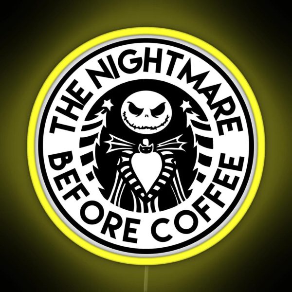 The Nightmare Before Coffee RGB Neon Sign