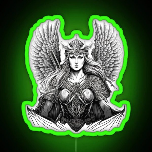The Norse Valkyrie Is A Symbol Of Honor And Nobility RGB Neon Sign