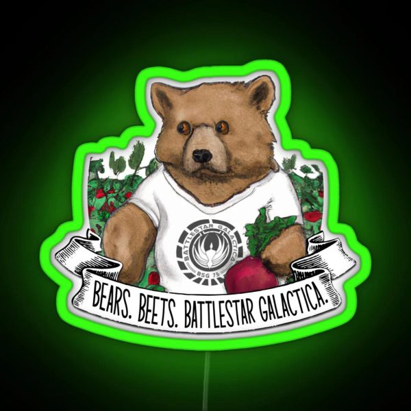 The Office Bears Beets Battlestar Galactica RGB Neon Sign