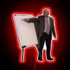 RGB neon sign featuring Bob Odor from The Office, red color scheme