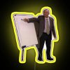 The Dunder Mifflin logo in neon yellow, from The Office TV series.
