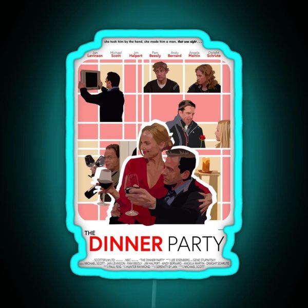 The Office Dinner Party Poster RGB Neon Sign