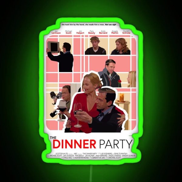 The Office Dinner Party Poster RGB Neon Sign