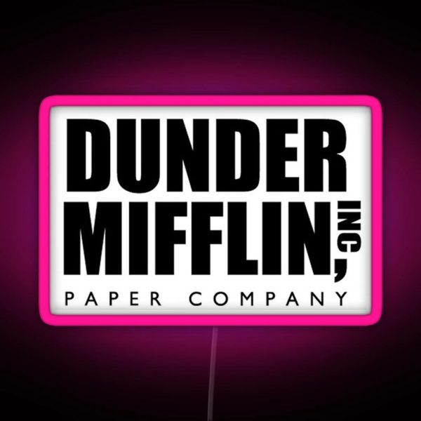 The Office Dunder Mifflin Logo RGB Neon Sign