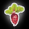 Dwight Schrute's beet farm sign from The Office in neon RGB colors.