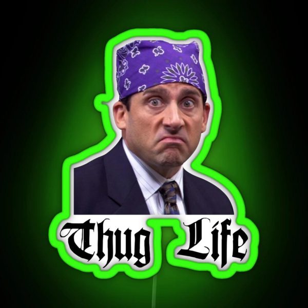 The Office Michael Prison Mike Scott Thug Life RGB Neon Sign