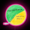 Michael Scott's Time Management Habits Illustrated in a Pie Chart with Neon Sign Accents