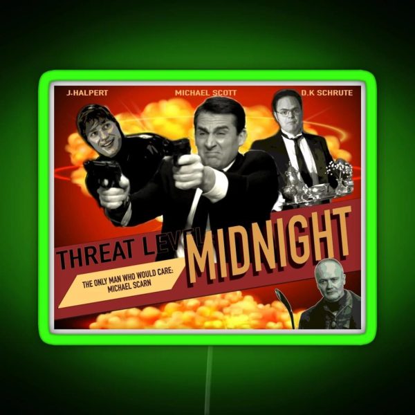 The Office Threat Level Midnight 50 S Style Poster RGB Neon Sign