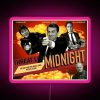 The Office" Threat Level Midnight 80s-style poster with neon sign in pink.