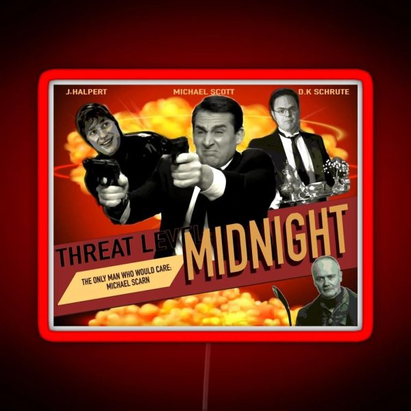 The Office Threat Level Midnight Film Theft Of Force Style RGB Neon Sign