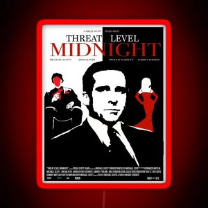 The Office Threat Level Midnight Movie Poster RGB Neon Sign