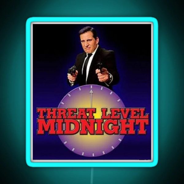 The Office Threat Level Midnight RGB Neon Sign