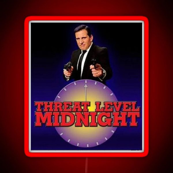 The Office Threat Level Midnight RGB Neon Sign