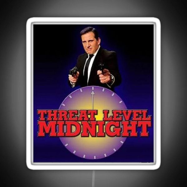 The Office Threat Level Midnight RGB Neon Sign