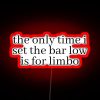 Neon Limbo Bar Sign with RGB LED Lighting in Red Color Scheme