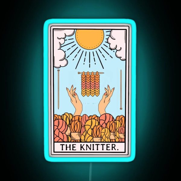The Original Knitter Tarot Card RGB Neon Sign