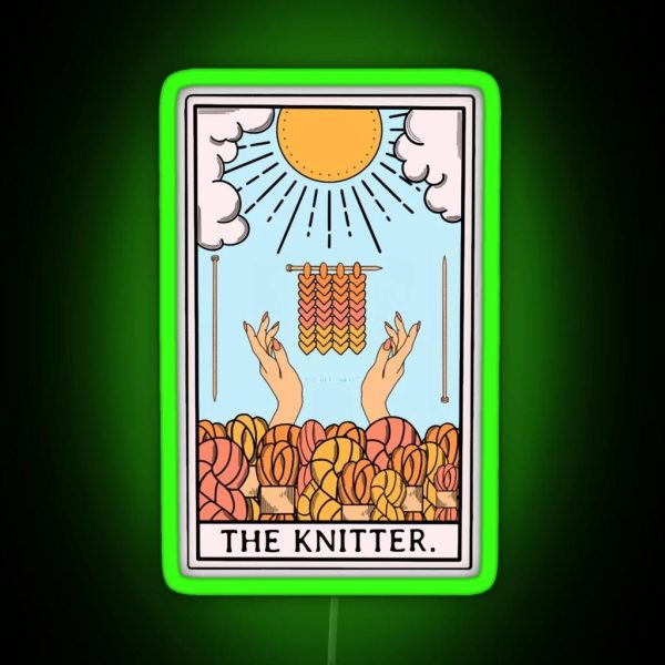 The Original Knitter Tarot Card RGB Neon Sign