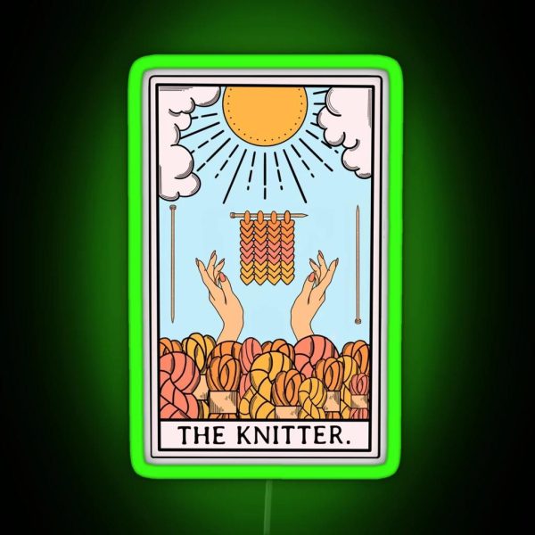 The Original Knitter Tarot Card RGB Neon Sign