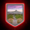 Tasmanian overland track neon signage in Australia