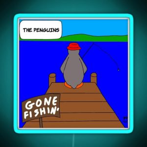 The Penguins Gone Fishin RGB Neon Sign