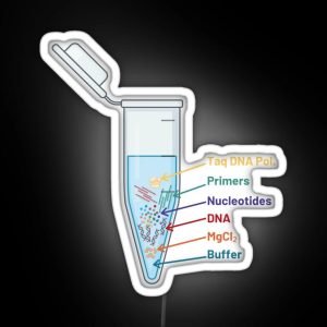 The Perfect PCR Polymerase Chain Reaction Process Steps Chemicals Biology Science Pipette Tubes RGB Neon Sign