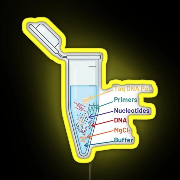 The Perfect PCR Polymerase Chain Reaction Process Steps Chemicals Biology Science Pipette Tubes RGB Neon Sign