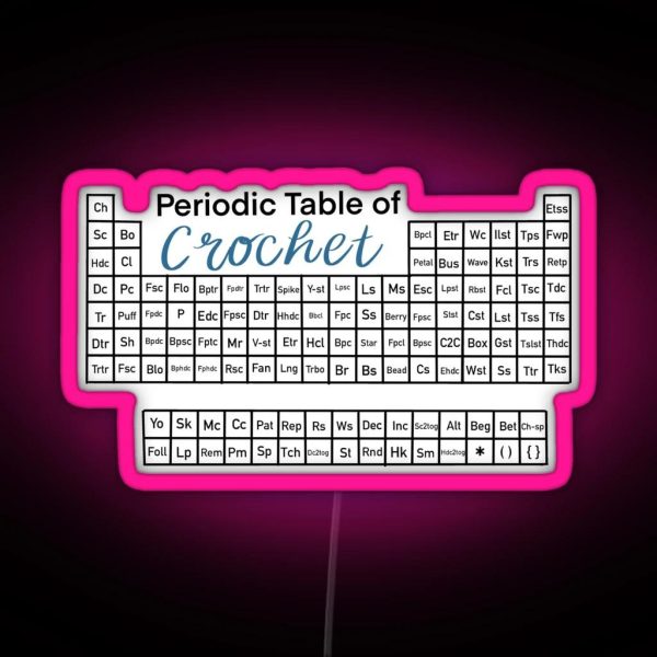 The Periodic Table Of Crochet RGB Neon Sign