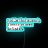 Neon sign reading 'The Perks of Being a Wallflower' in bright, bold letters against a blue background.