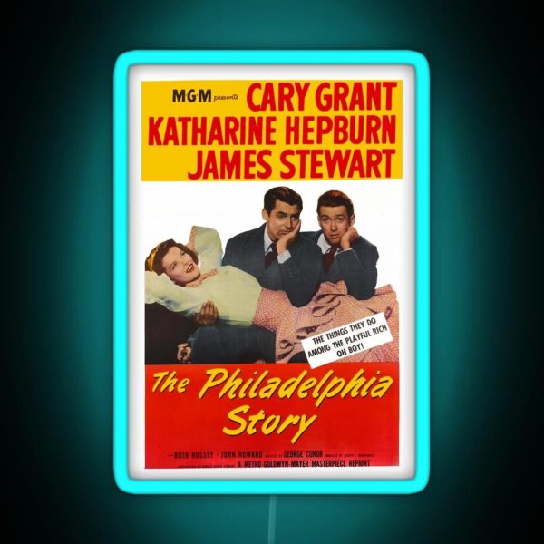The Philadelphia Story Katherine Hepburn James Stewart RGB Neon Sign