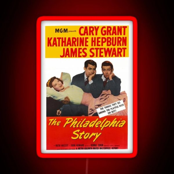 The Philadelphia Story Katherine Hepburn James Stewart RGB Neon Sign