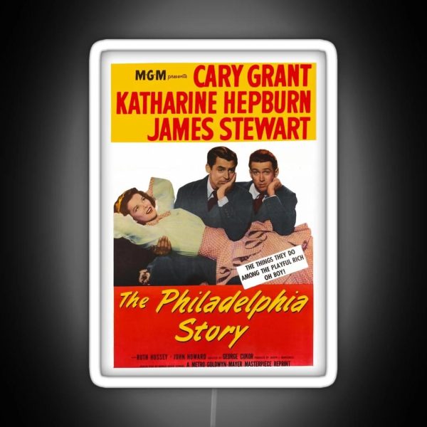 The Philadelphia Story Katherine Hepburn James Stewart RGB Neon Sign