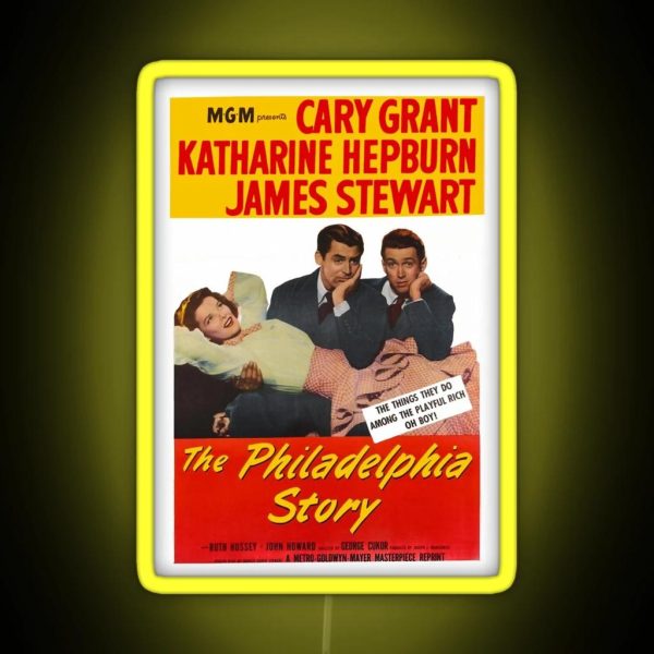 The Philadelphia Story Katherine Hepburn James Stewart RGB Neon Sign