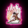 Neon pink sign with bright, glowing RGB colors spelling out 'Fire Nation'