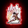 Neon sign of Fire Nation's emblem in vibrant RGB colors.