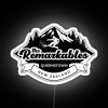 Neon Sign of The Remarkables Mountain Range in Black, RGB Colors at Night
