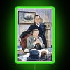 Neon watercolor illustration of Sherlock Holmes return announcement in green