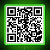 Rickroll QR code on a green neon sign in RGB colors.