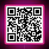 Neon sign with a QR code displaying the Rickroll meme in pink and RGB colors.