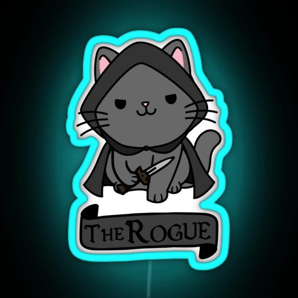 The Rogue Dnd Cat RGB Neon Sign