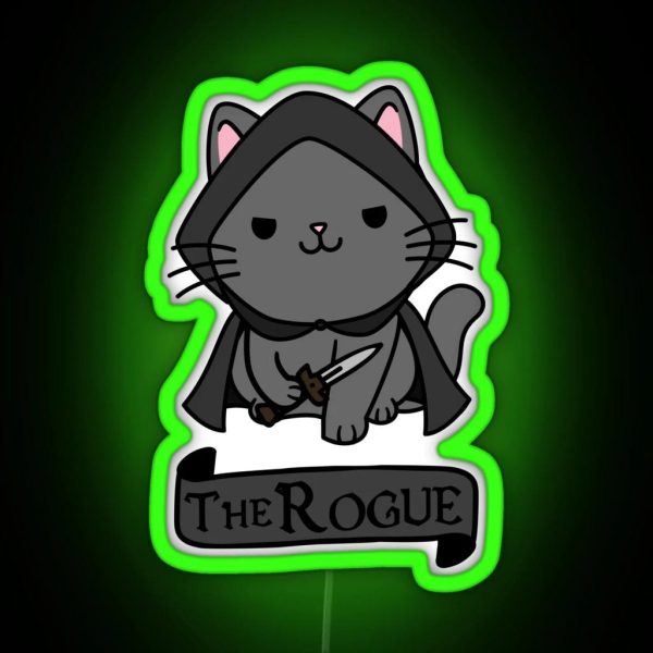 The Rogue Dnd Cat RGB Neon Sign