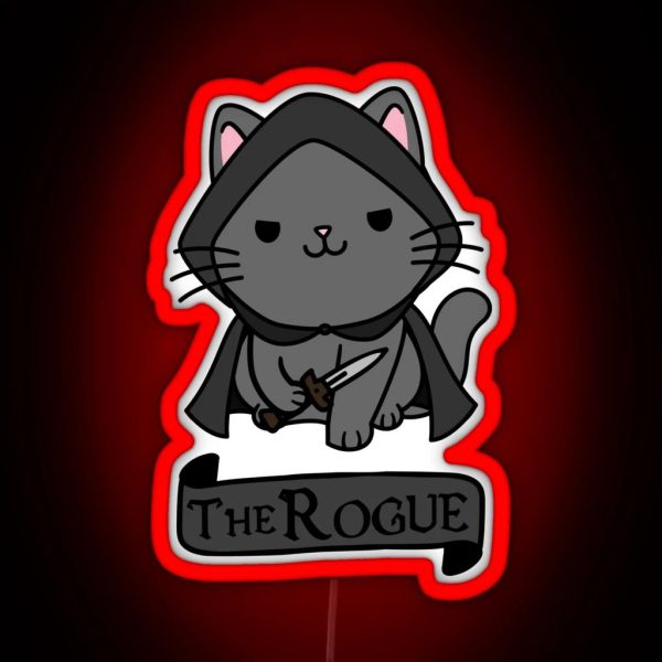 The Rogue Dnd Cat RGB Neon Sign