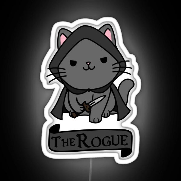 The Rogue Dnd Cat RGB Neon Sign