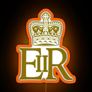 The Royal Cypher Of Queen Elizabeth II RGB Neon Sign