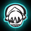 Neon sign featuring a stylized, colorful face with bold lines and vibrant colors in a cityscape or urban environment at ni...